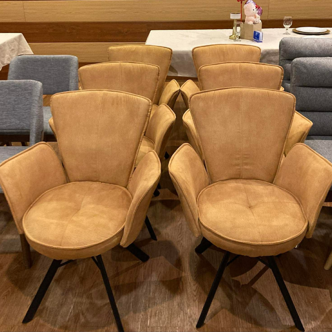 Restaurant mustard swivel chairs cleaned