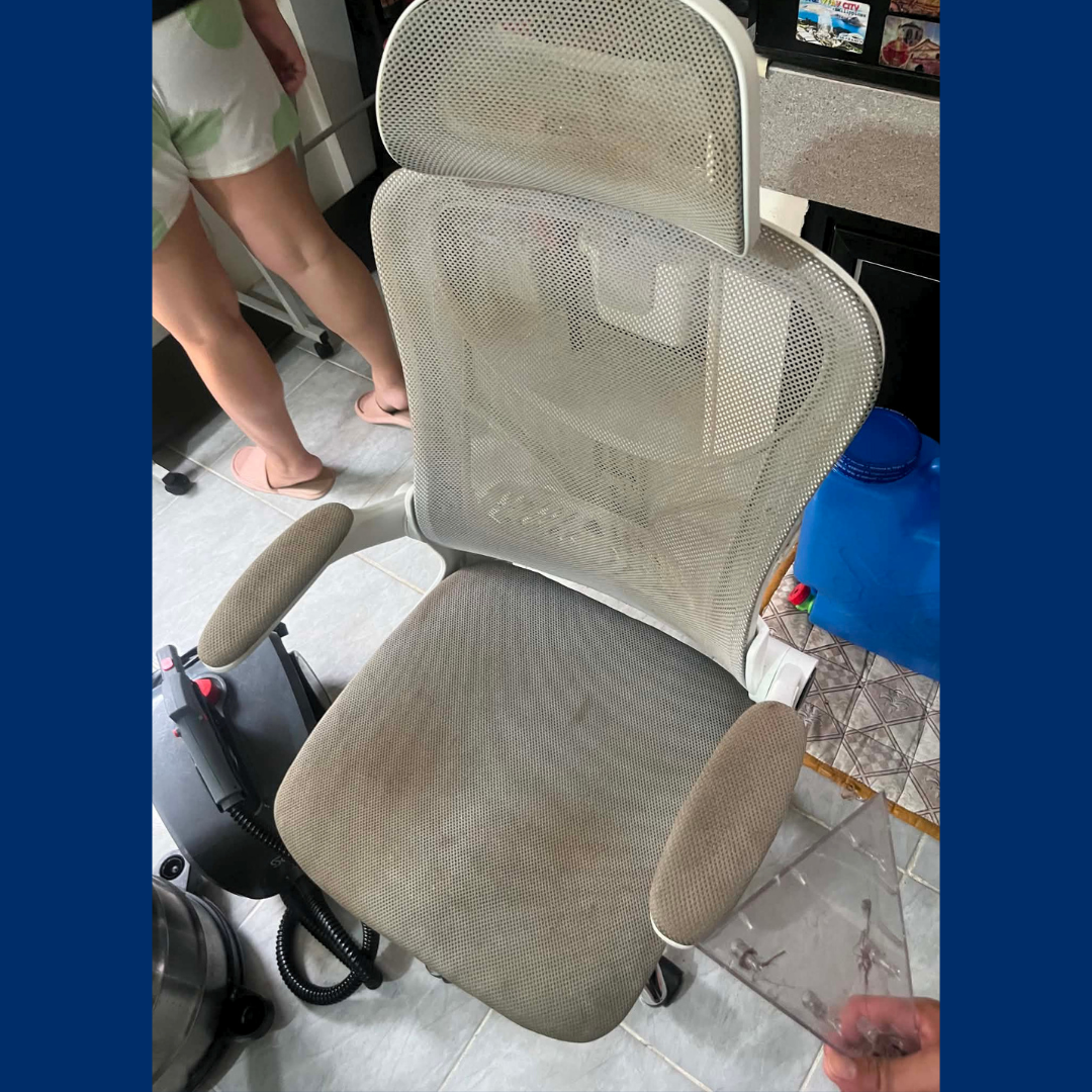 Office chair before deep clean